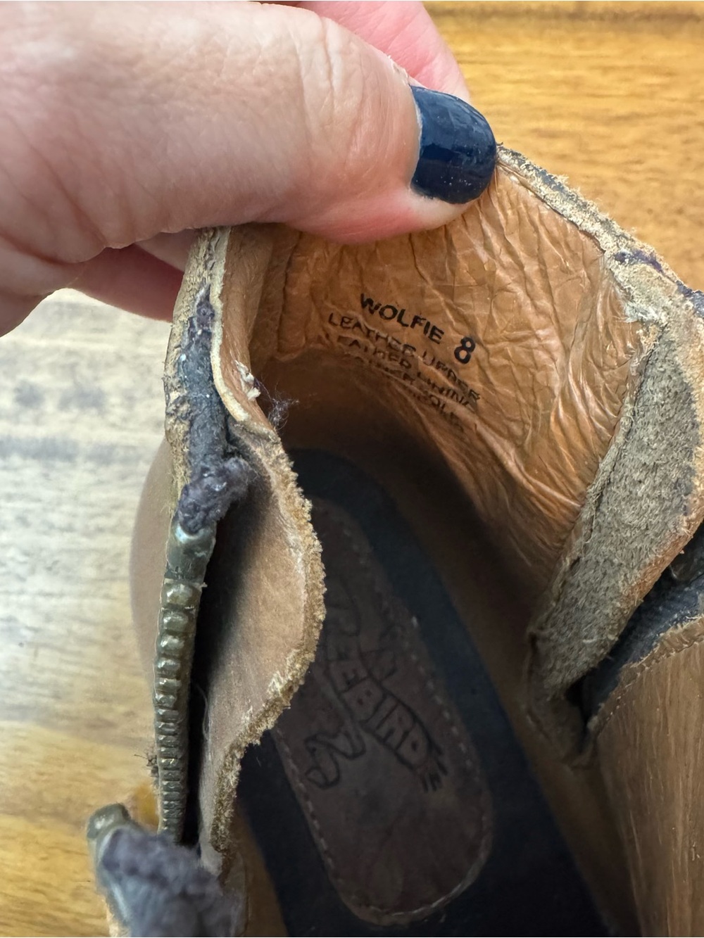 Freebird Wolfie Distressed Western Booties Brown Leather Size 8 women’s - Picture 7 of 9